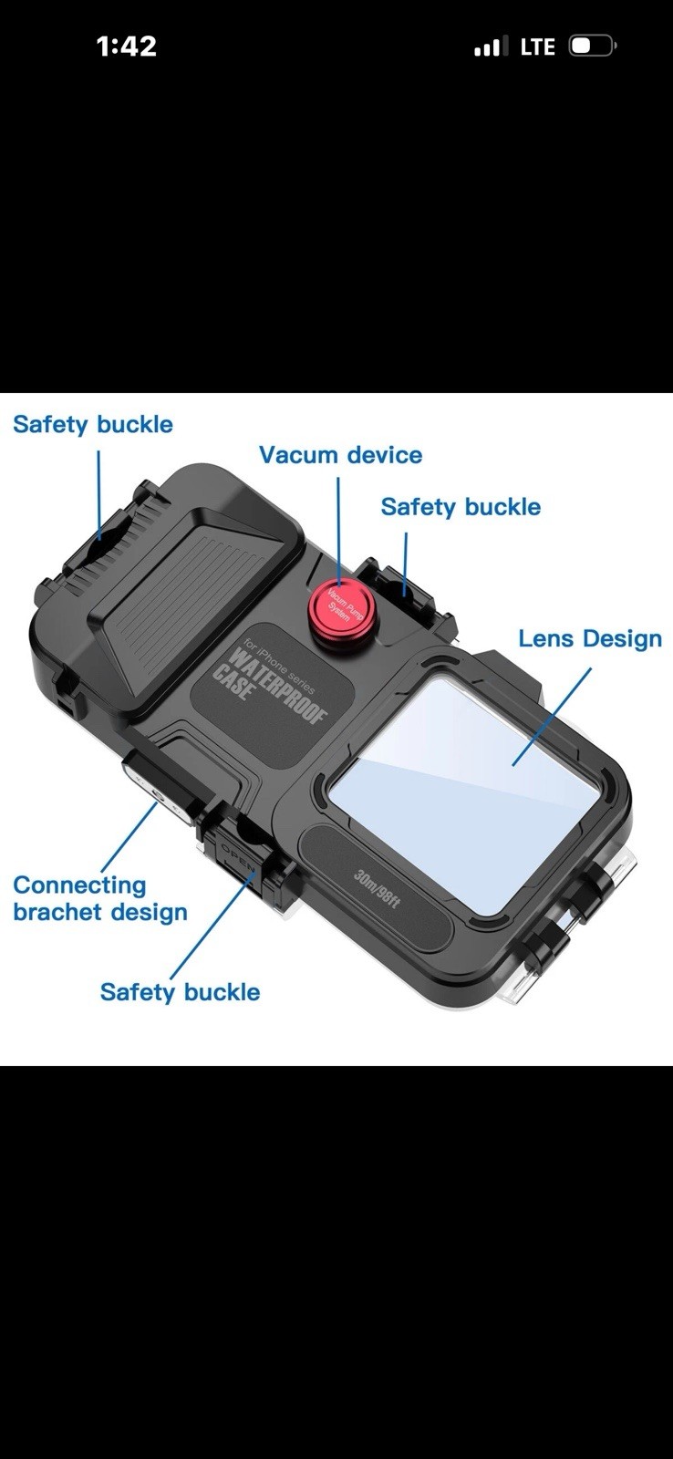 98FT Waterproof Underwater Photography Diving Case For Apple iPhone Series 7-14