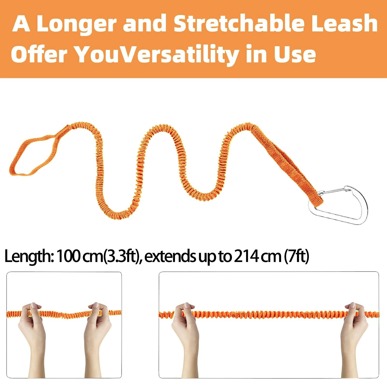 Kayak Paddle Leash, 3-7 ft Stretchable Strap Lanyard for SUP, Canoeing, Fishi…