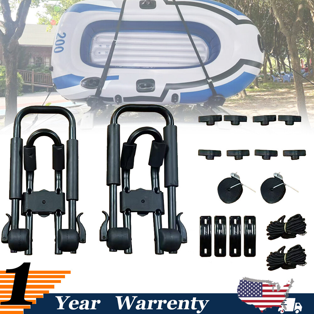 2pcs Kayak Roof Rack Carrier Boat Ski Surf Roof Mount Car Cross J-Bar Rack