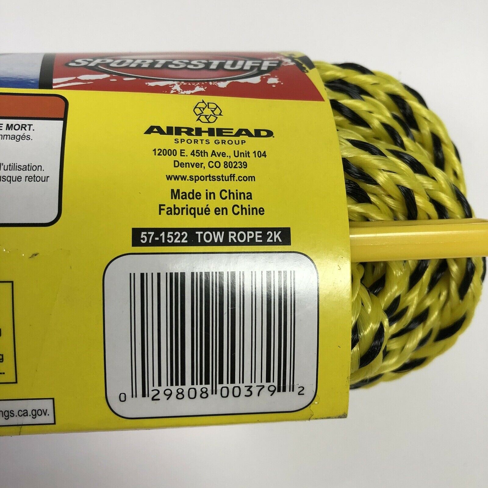 Airhead SPORTSSTUFF 57-1522 Towable Tube 2 Person/Riders 60 Foot Tow Rope New