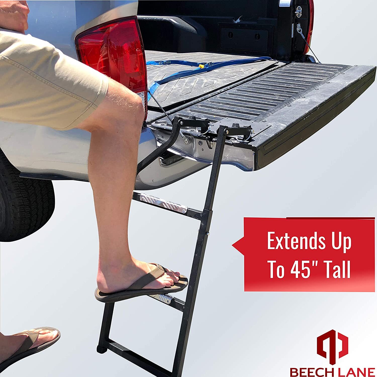 Tailgate Ladder Truck Pickup Step Ford F150 F250 Chevy Dodge Ram Tundra Black