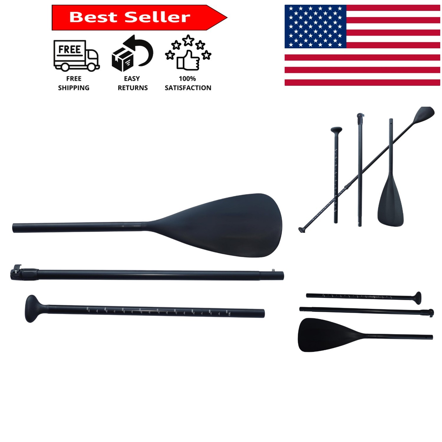 3-Piece Adjustable SUP Paddle Set – Lightweight & Durable for Water Sport Fun