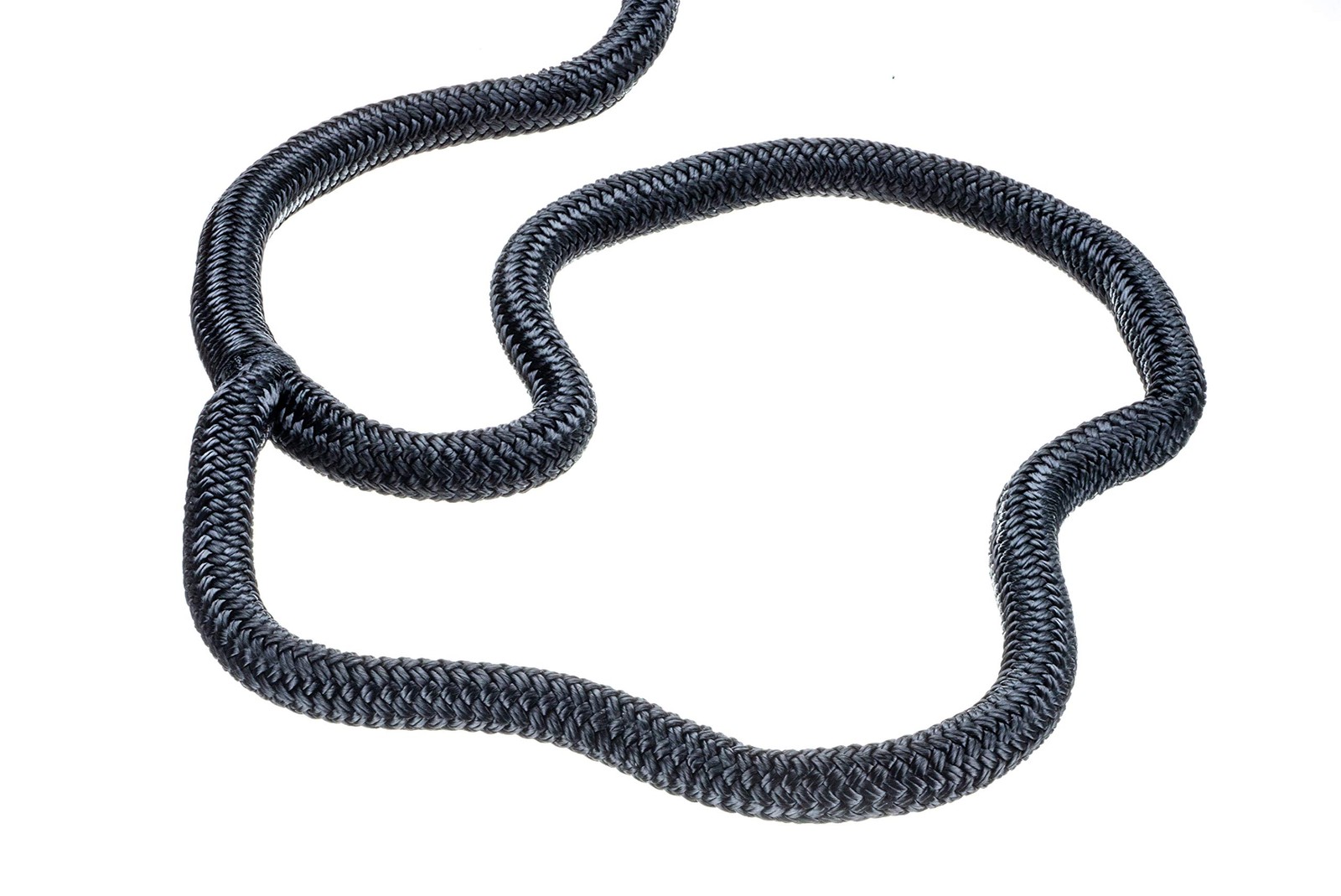 Seachoice 34 Inch x 35 Foot Black Double Braid Dock Line with Eye Splice
