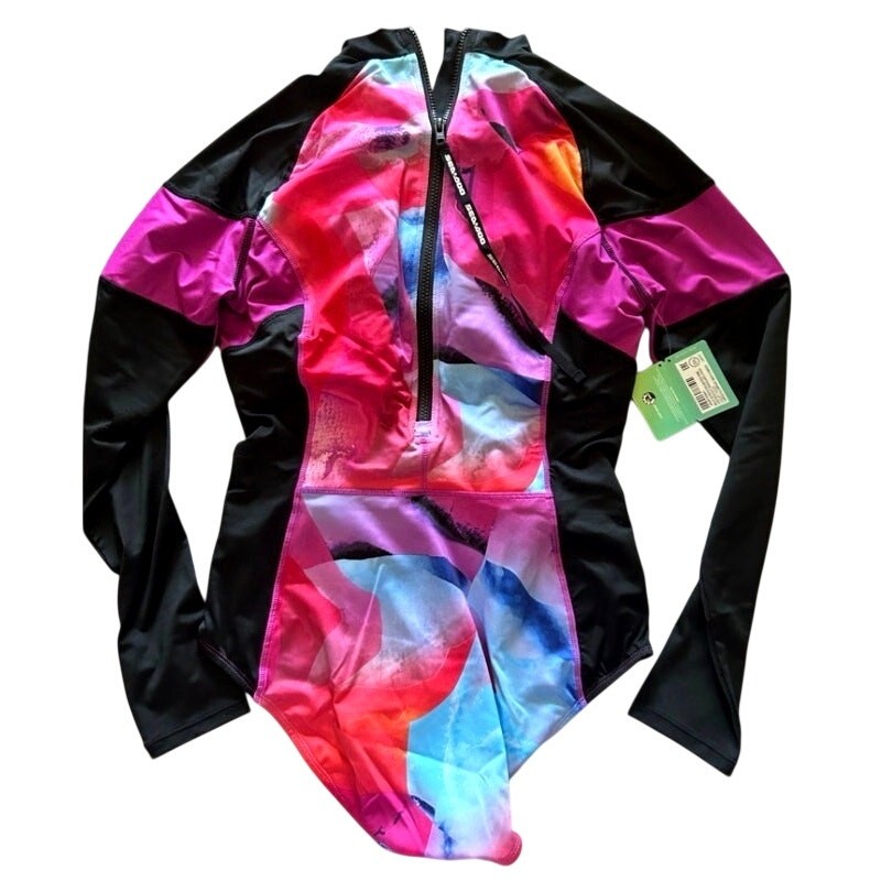 Women’s Sea-Doo 1 Piece Long Sleeve Rashguard 50 UV Protection Violet Sz Lg NWT