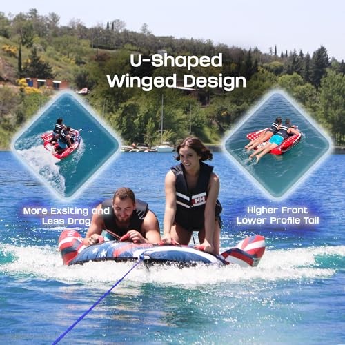 Towable Tubes for Boating 2-3 Person, Water Tubes for Boats to Pull, 2-person