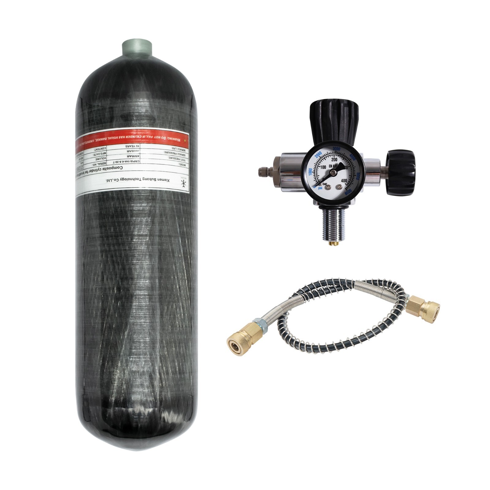 TUXING 4500psi Carbon Fiber Tank 6.8L Pcp Paintball Filling Station for Diving