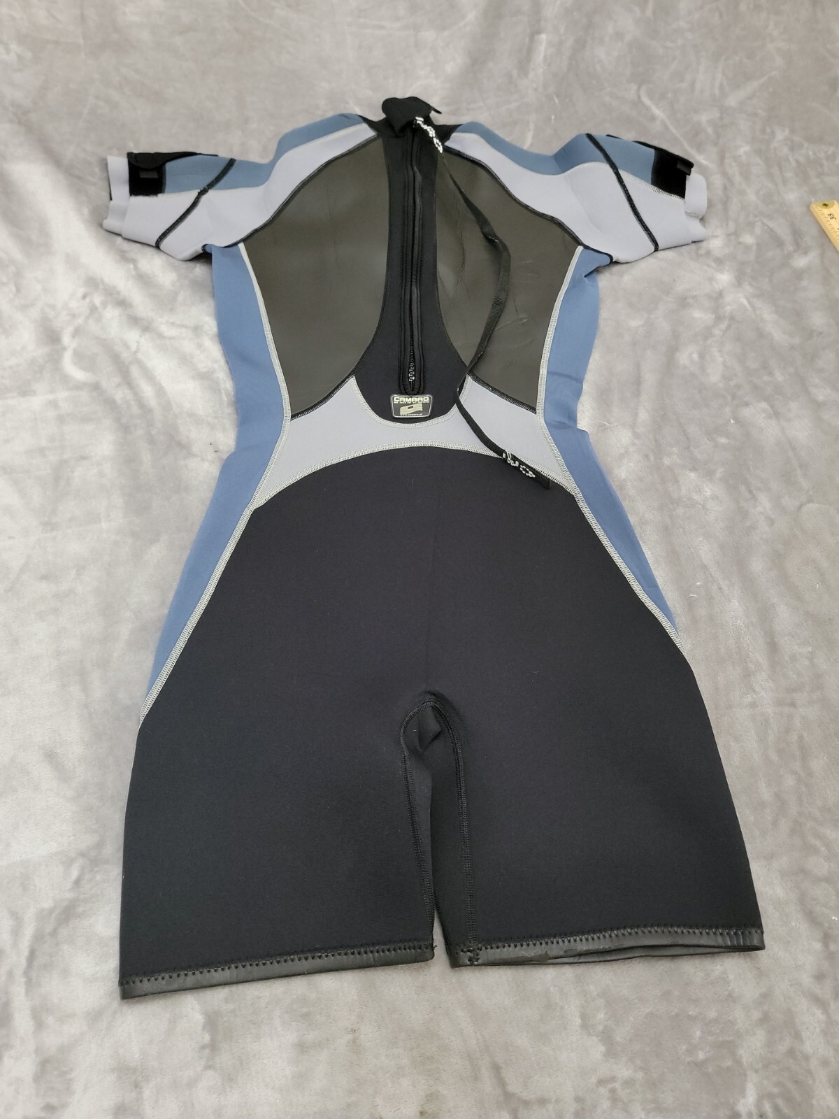 Camaro Wet Suit Adult Medium Hydro Blue Gray Neoprene Surf Beach L.L. Bean Zip