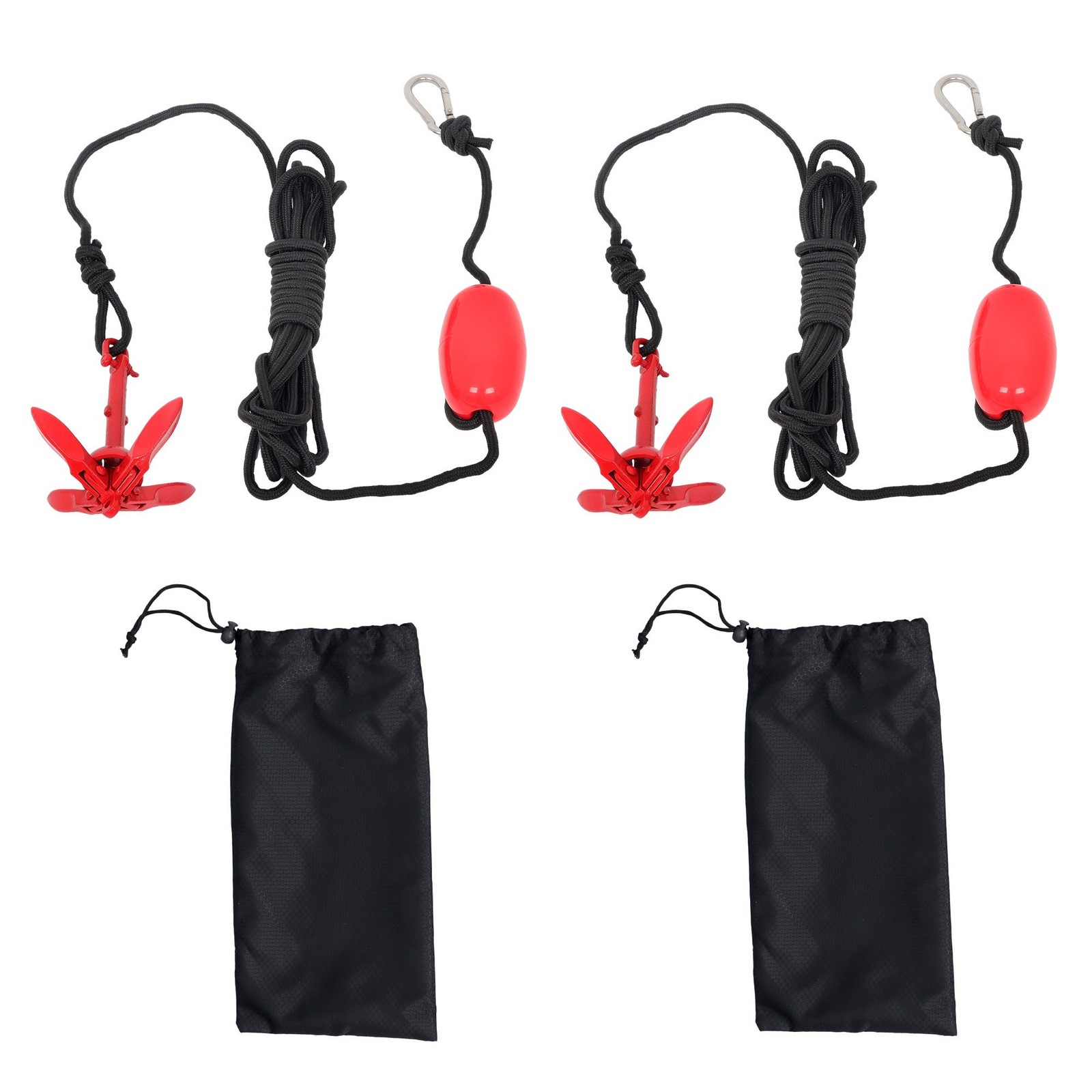 (2) Portable Marine Kayak Folding Anchor Kit Canoe Raft Boat Jet Ski 26.2ft Rope