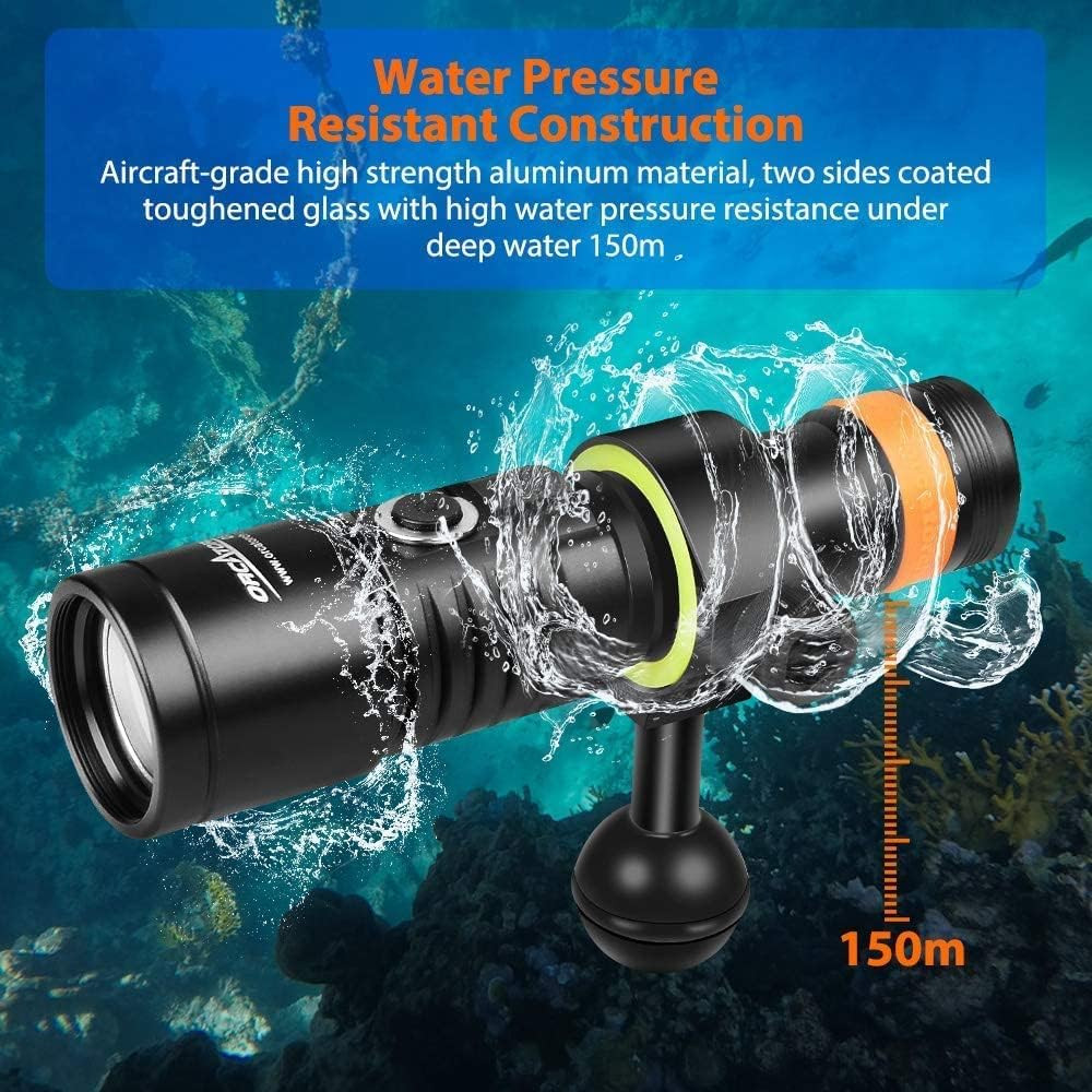 D530V 1000 Lumen Scuba Dive Video Light 120 Degrees Wide Beam Angle, Underwater