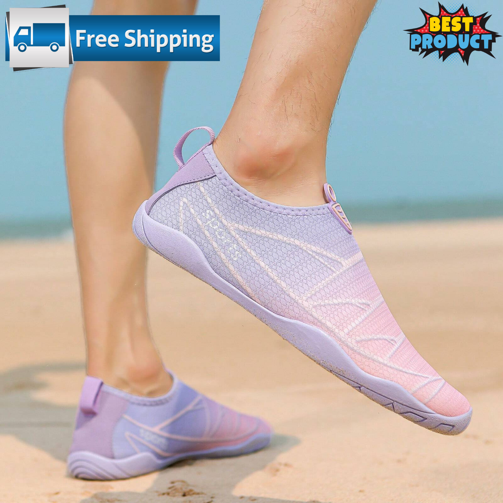 Womens Water Shoes Aqua Socks Non-Slip Barefoot Beach Swim Surf Yoga Pool River