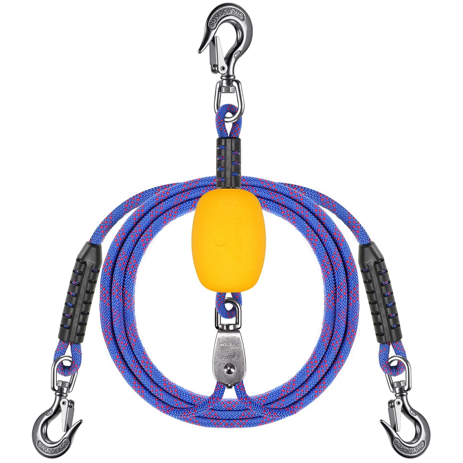 SELEWARE 26ft Heavy 26 feet, C: 26 ft Boat Tow Harness with Pulley & Float