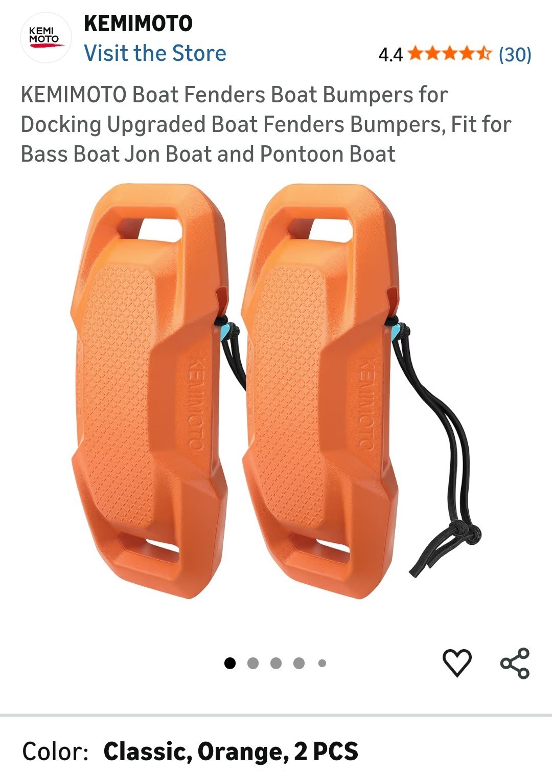 KEMIMOTO Boat Fenders Boat Bumpers For Docking Bass Boat Jon Boat Pontoon Boat