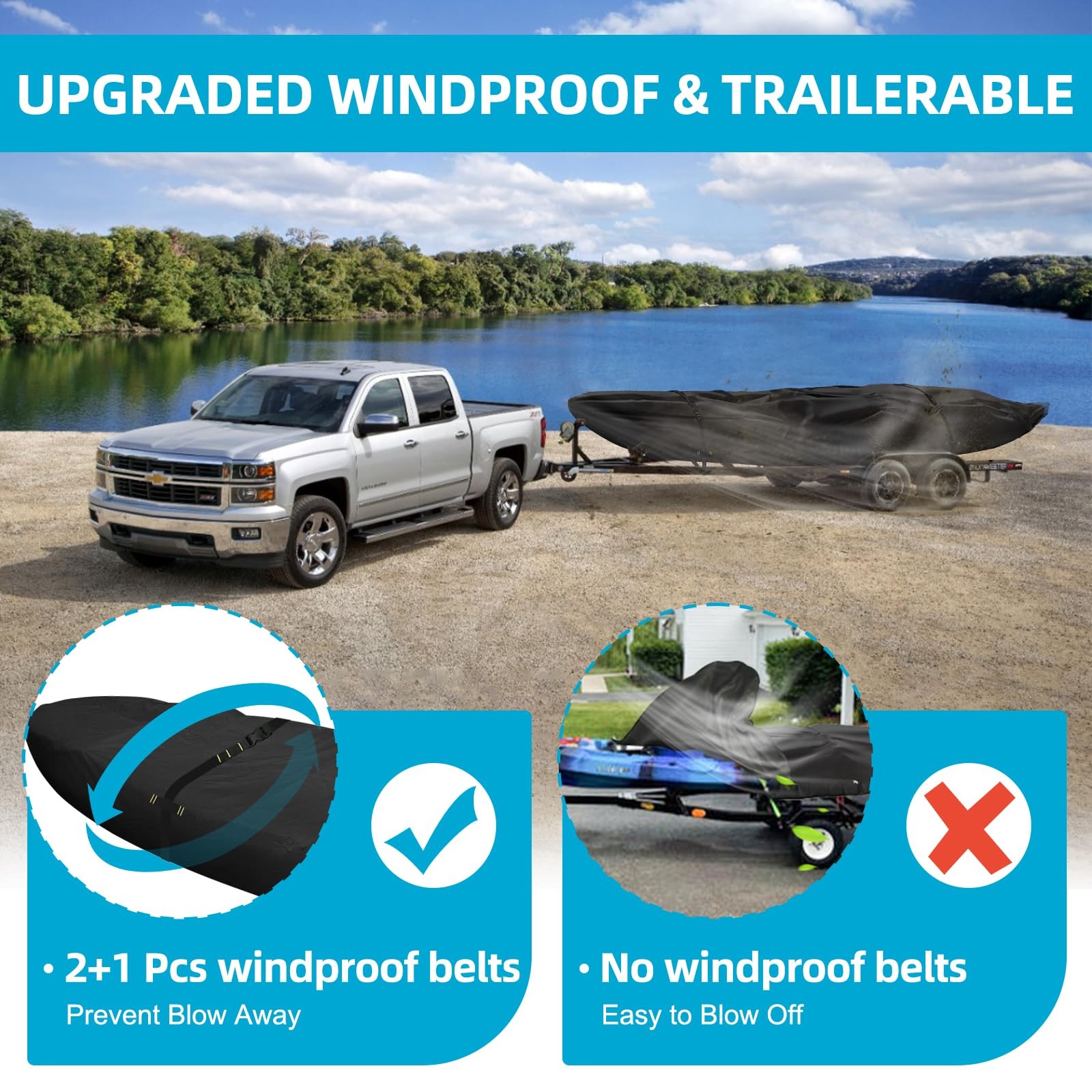 Seapisode 600D Kayak Coverheavy Duty Tear Resistant Canoe Cover Waterproof