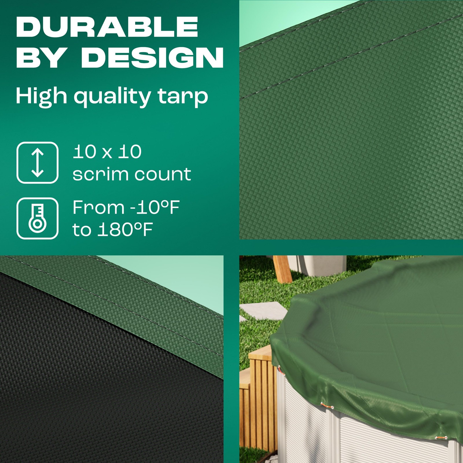 Yankee Emerald Series Pool Covers for Above Ground Pools | Oval 16×32 ft Swim…