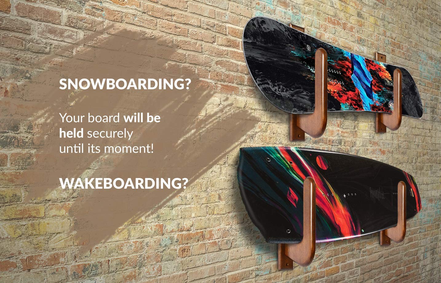 Surfboard Wall Mount – Wooden Surfboard Rack for Wall Storage – Solid Wood Ho…