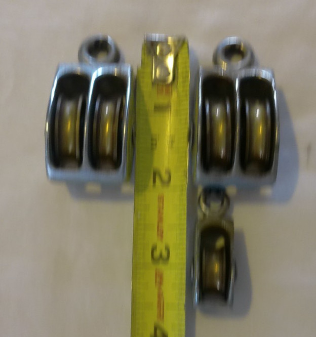 4 Piece Set – 3 Nickel Bronze Block Tackle Pulleys, 1 Cleat – Marine Boat Sail