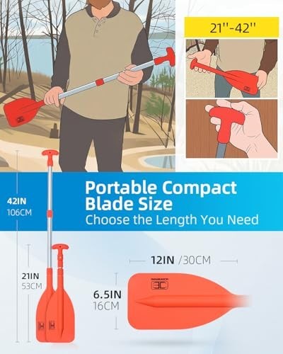 Telescoping Boat Paddle for Canoe Kayak PWC Jet Ski 21-42 in
