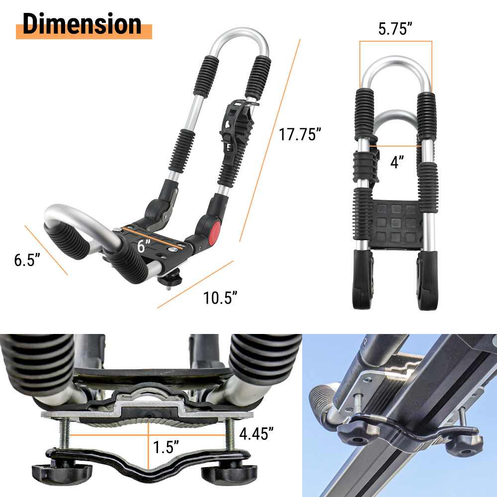 2x Aluminum Canoe Kayak Roof Rack Folding Carrier Ski Surf Snow Board Universal