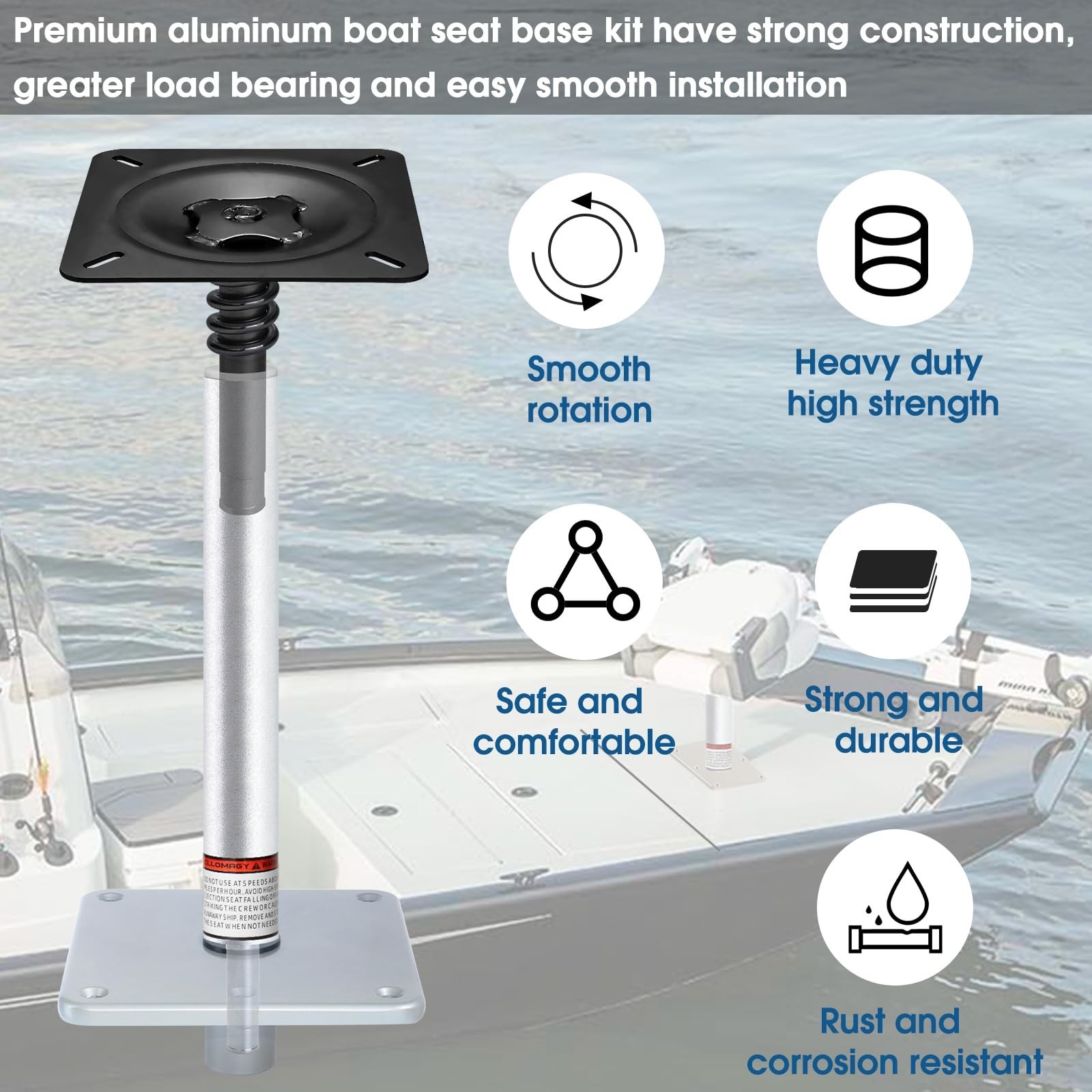 Boat Seat Pedestal Base Mount Kit 3/4″ Boat Seat Mount Pin Pedestal Kit | Inc…