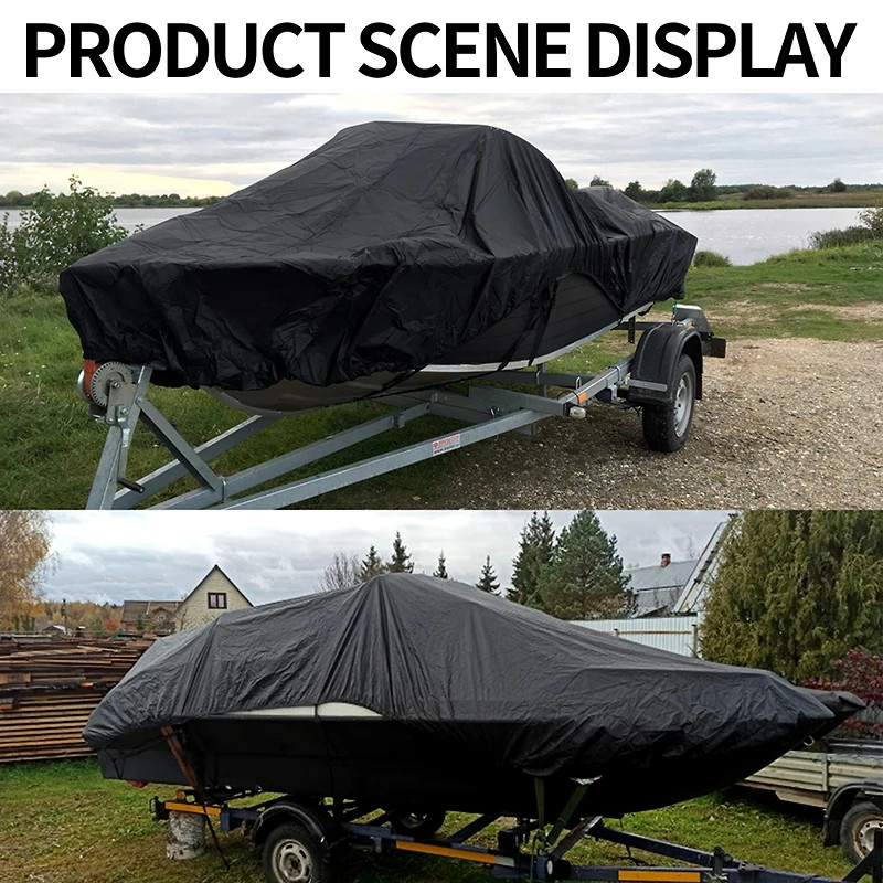 Yacht Boat Cover 11- 22FT Barco Boat Cover Anti-UV Waterproof Heavy Duty 210D Ma