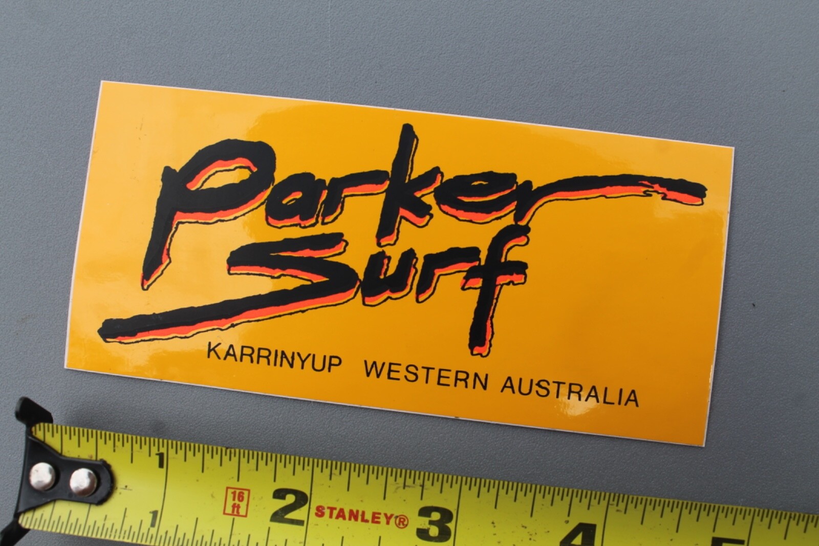 Parker Surf Surfboards Neon Orange Australia 80’s V61B Vintage Surfing STICKER