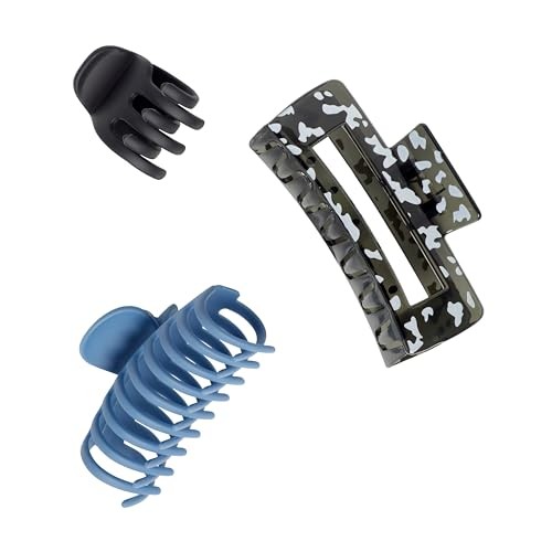 Goody SlideProof 3 Count (Pack of 1) Black/Blue/Multi (Rectangle Claw)