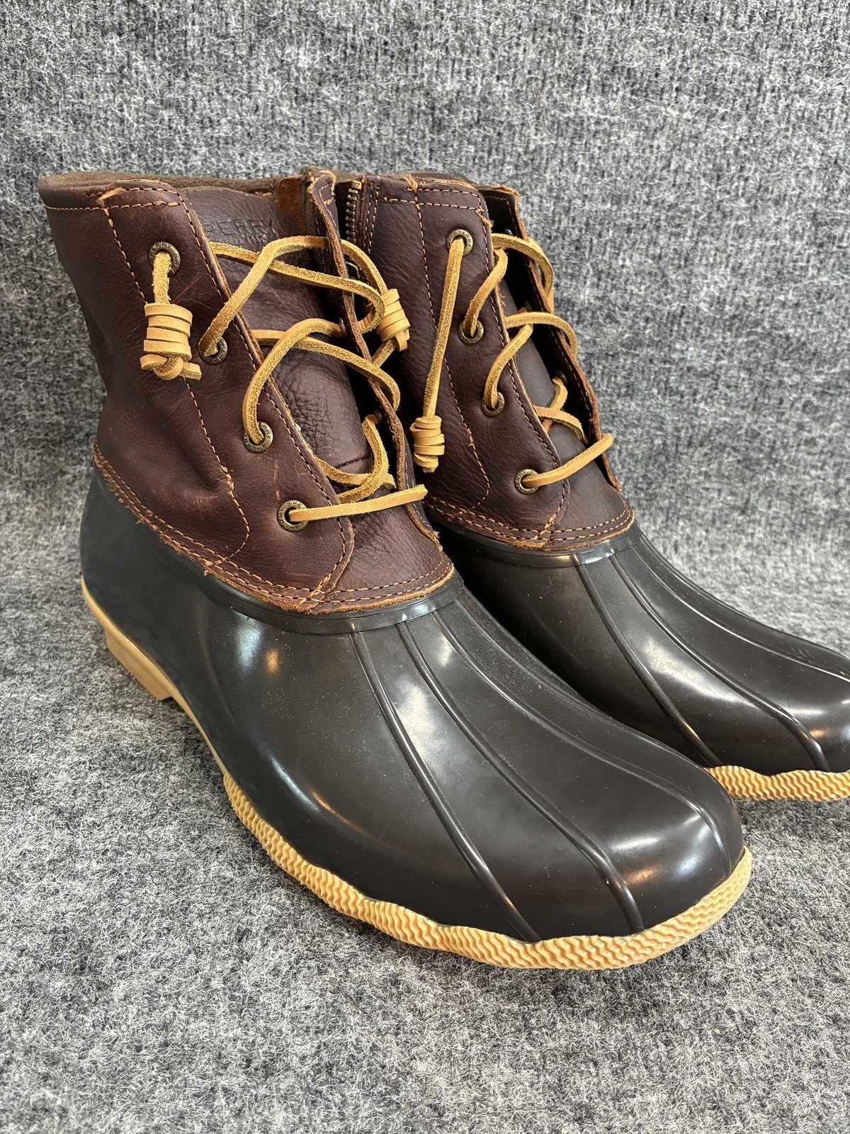 Sperry Women’s Leather Upper Duck Boots Size 12M Brown