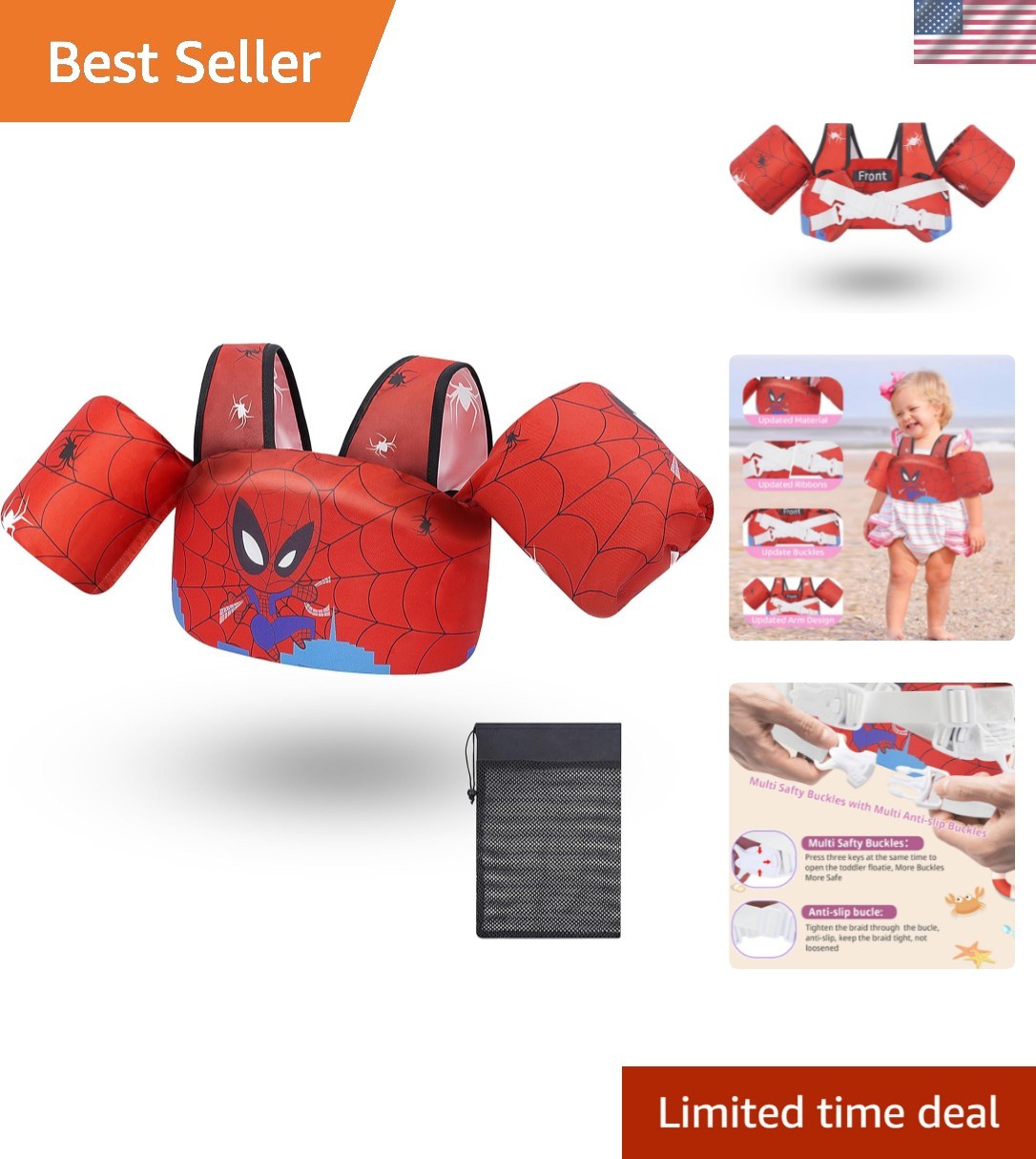 Toddler Swim Vest for Child Learn Swiming Training,Infant Safety Swimmies Aid…