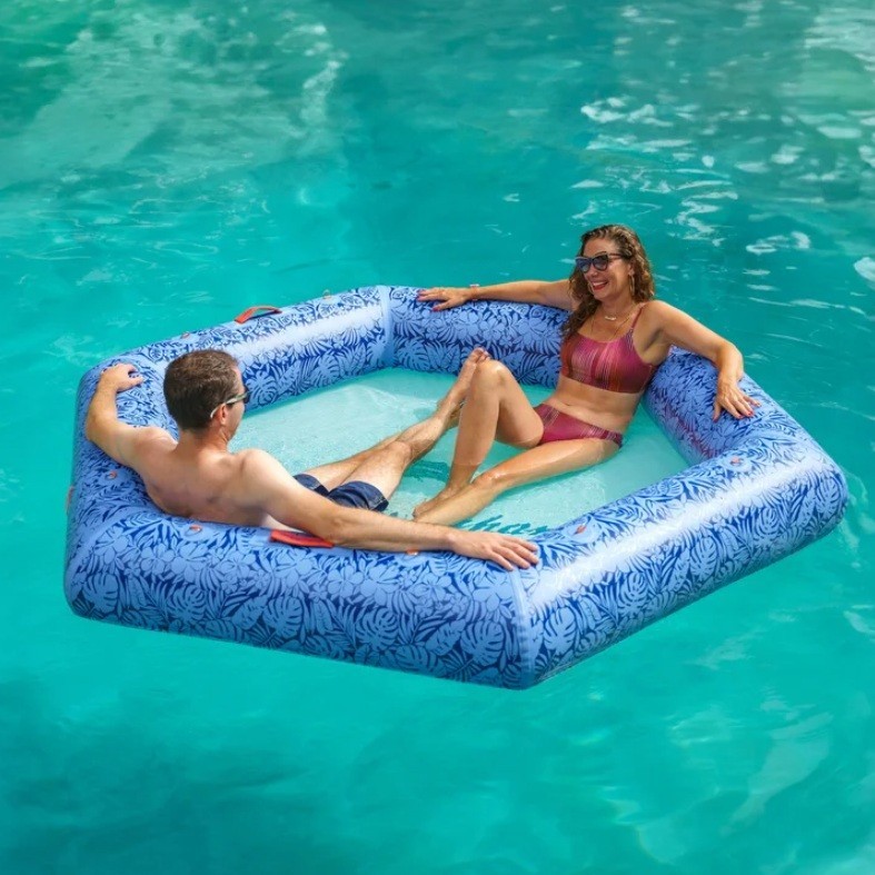 Tommy Bahama 8 Ft Water Hammock Blue Pool Float 950 lb Capacity Lounge