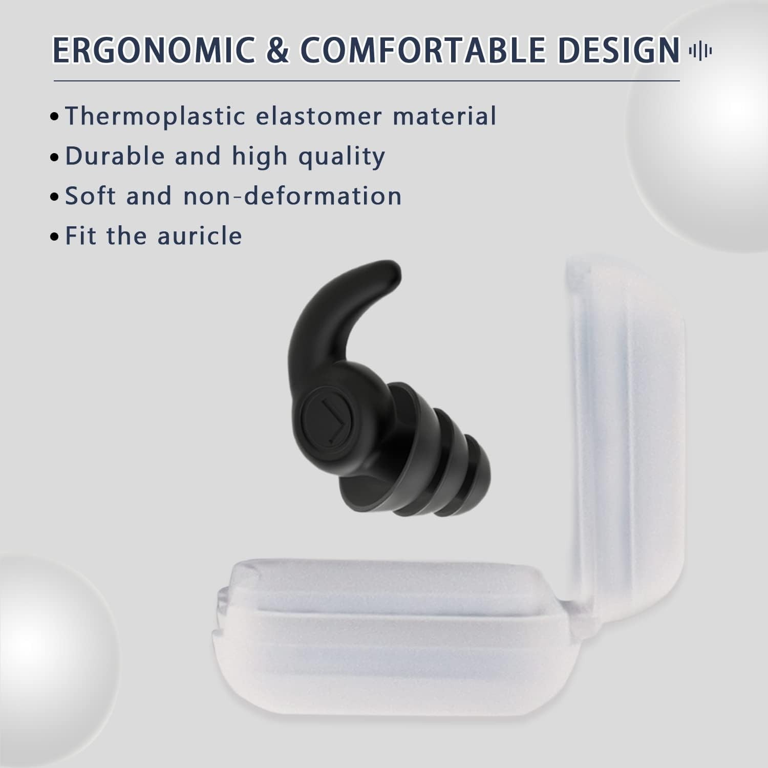 Waterproof Swimming Ear Plugs for Adults, 3 Pairs Reusable Silicone Swimmer E…