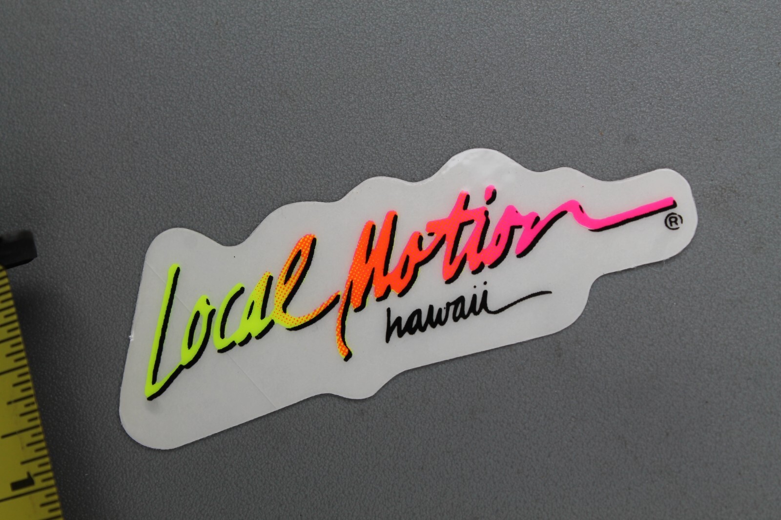 Local Motion Hawaii Surf Neon Pink Orange Yellow 80s LM2 Vintage Surfing STICKER