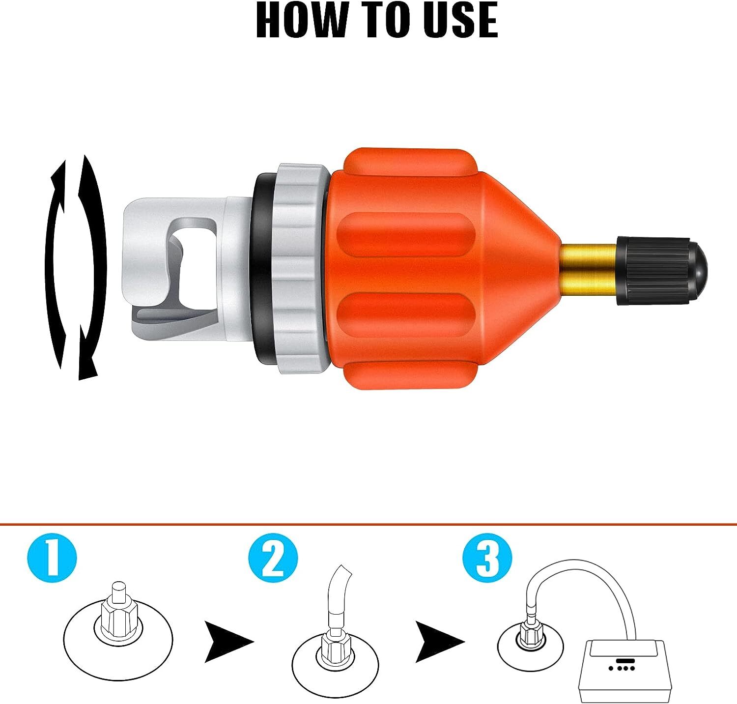 SUP Pump Adapter Inflatable Boat Air Valve Adaptor Paddle Board for Canoe Kayak
