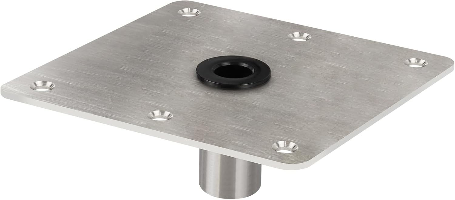 Boat Seat Base Mount Pedestal 1pack 7×7 Stainless Steel, Metallic