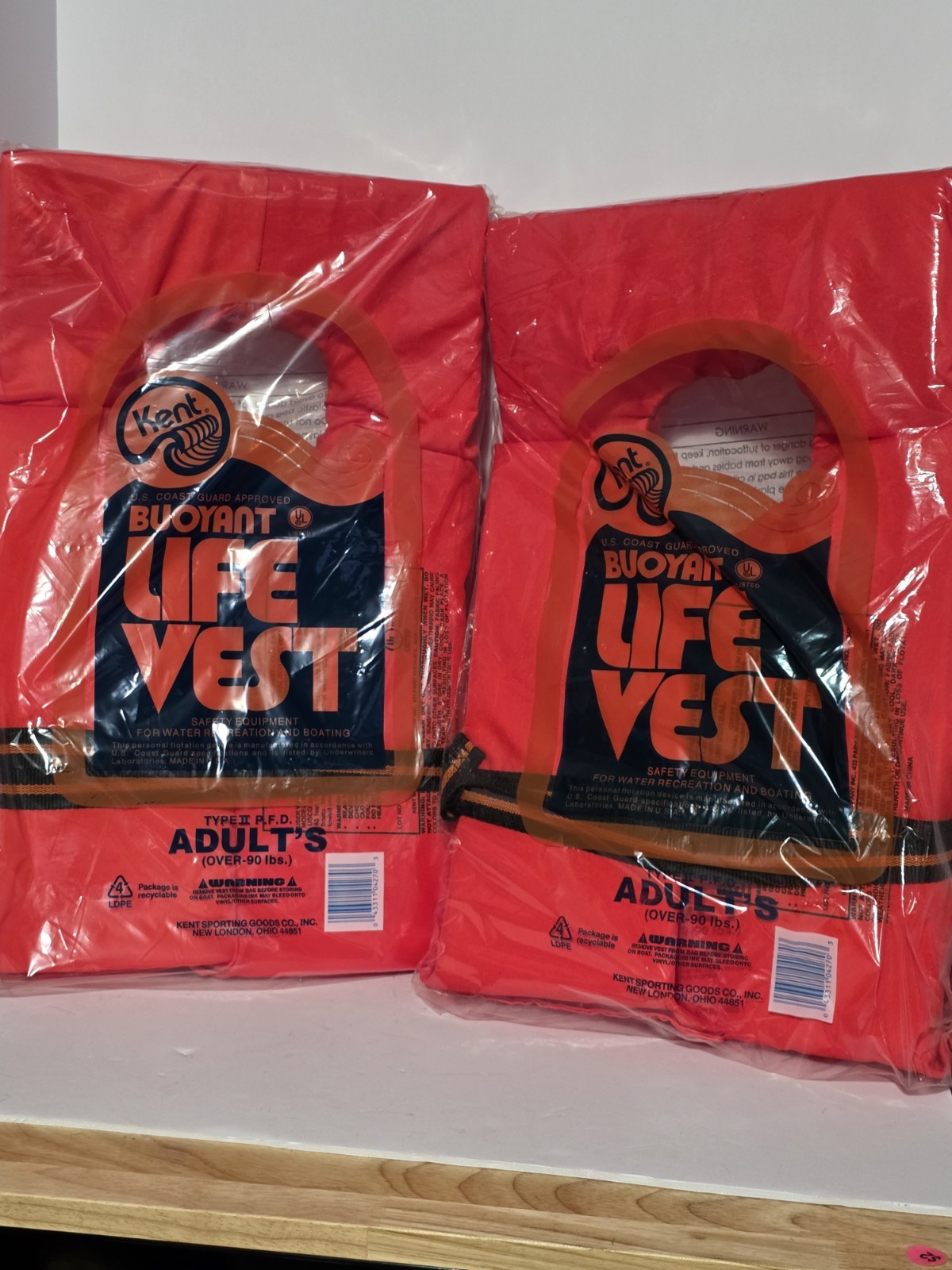 Kent BUPANT LIFE VEST Adults Type ll PFD Over 90 lbs U.S. Coast Guard AppovedL 2