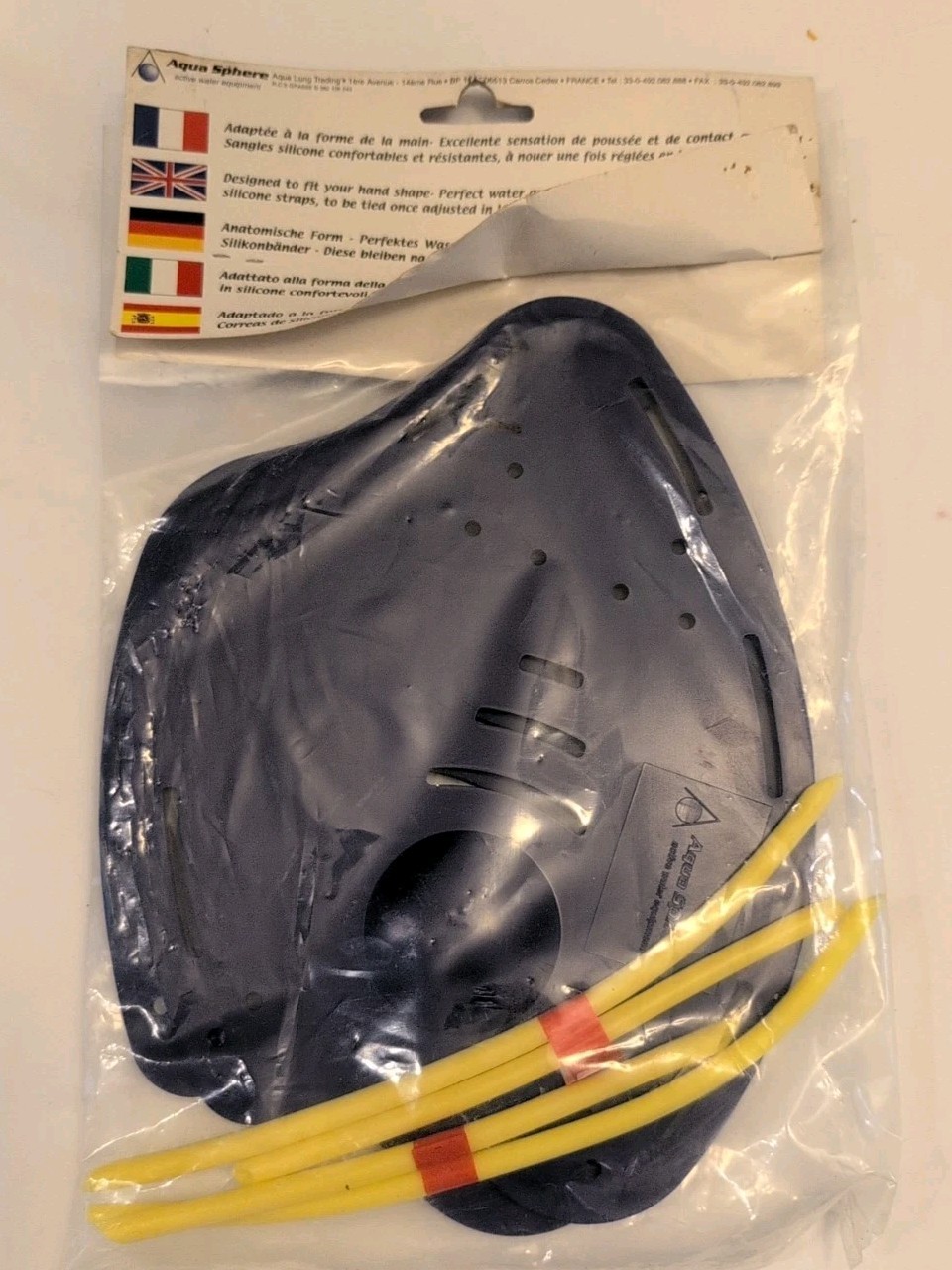 Aqua Sphere Swimming Paddles Blue Ergonomic Swimming Training Equipment NOS