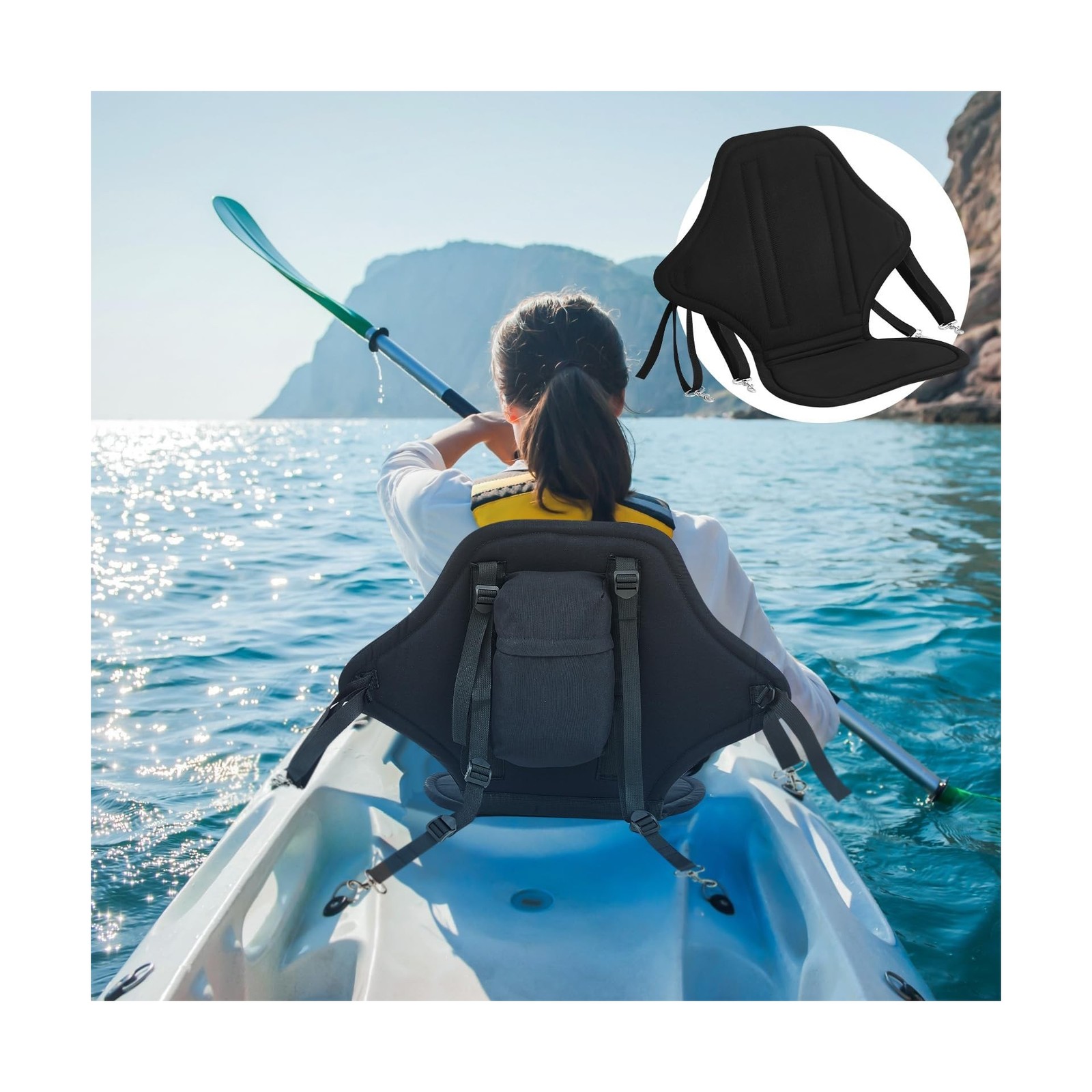 Lewtemi 2/4 Pack Padded Kayak Seat Fishing Boat Seat with Stora… Fast USA SHIP