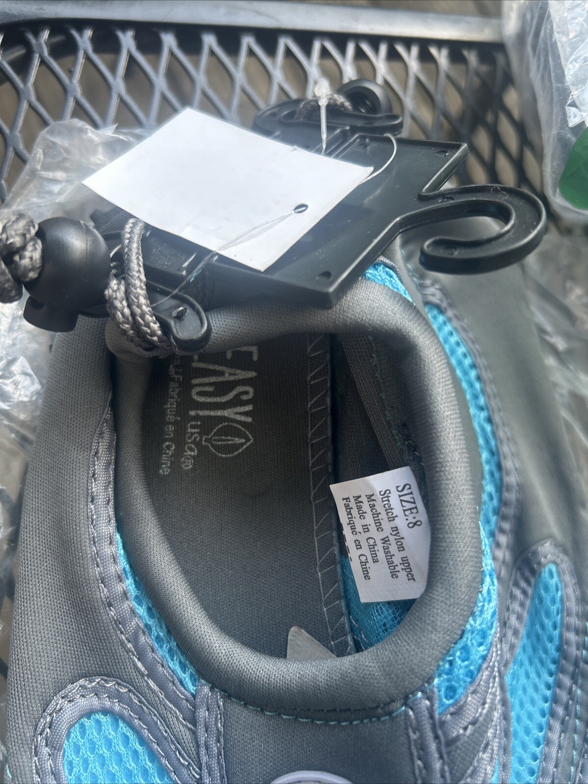 Woman’s Wave Water Shoes Pool Beach Yoga Exercise Blue Gray Size 8