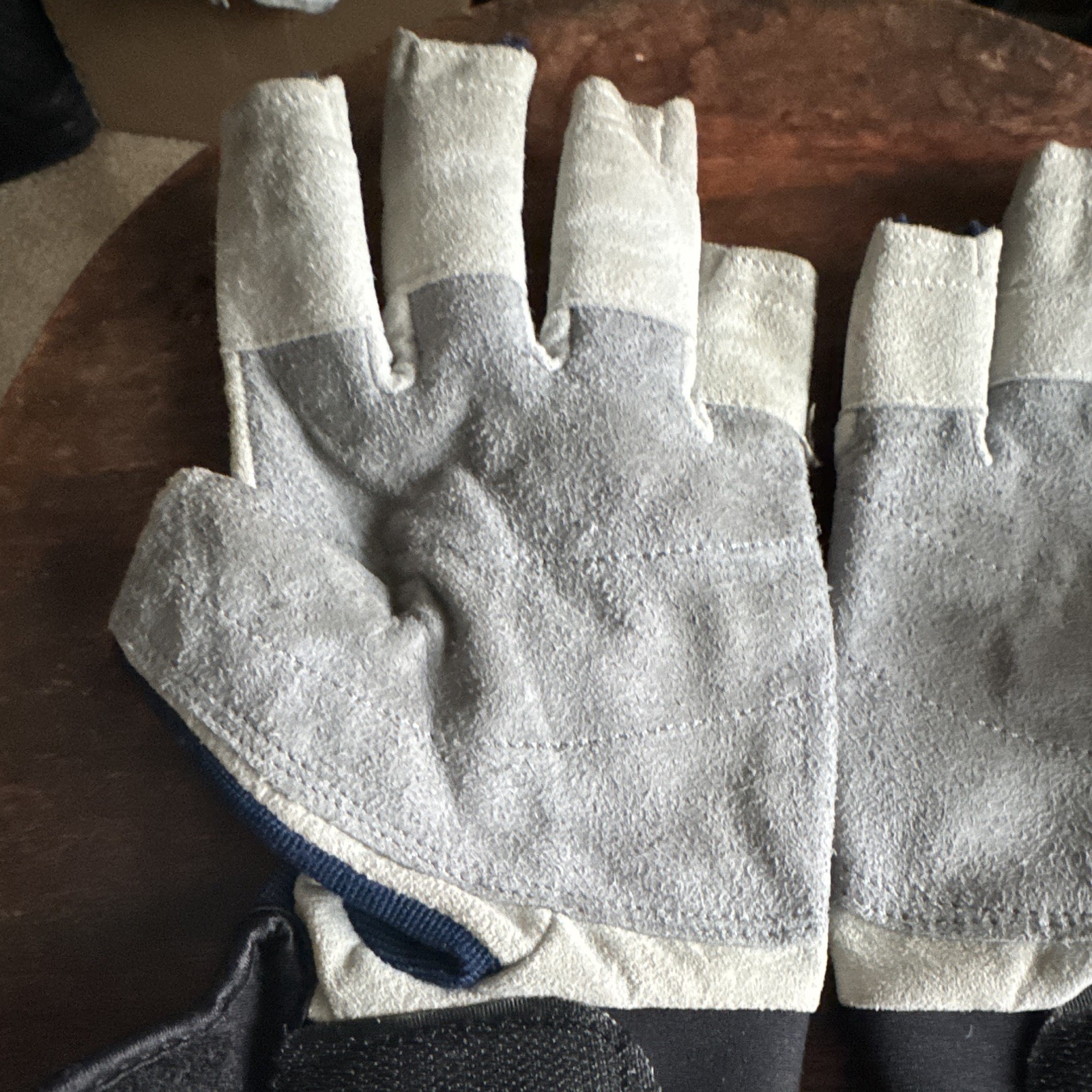 Gill Blue/Gray Fingerless Sailing Gloves Pair w/ Reinforced Palm