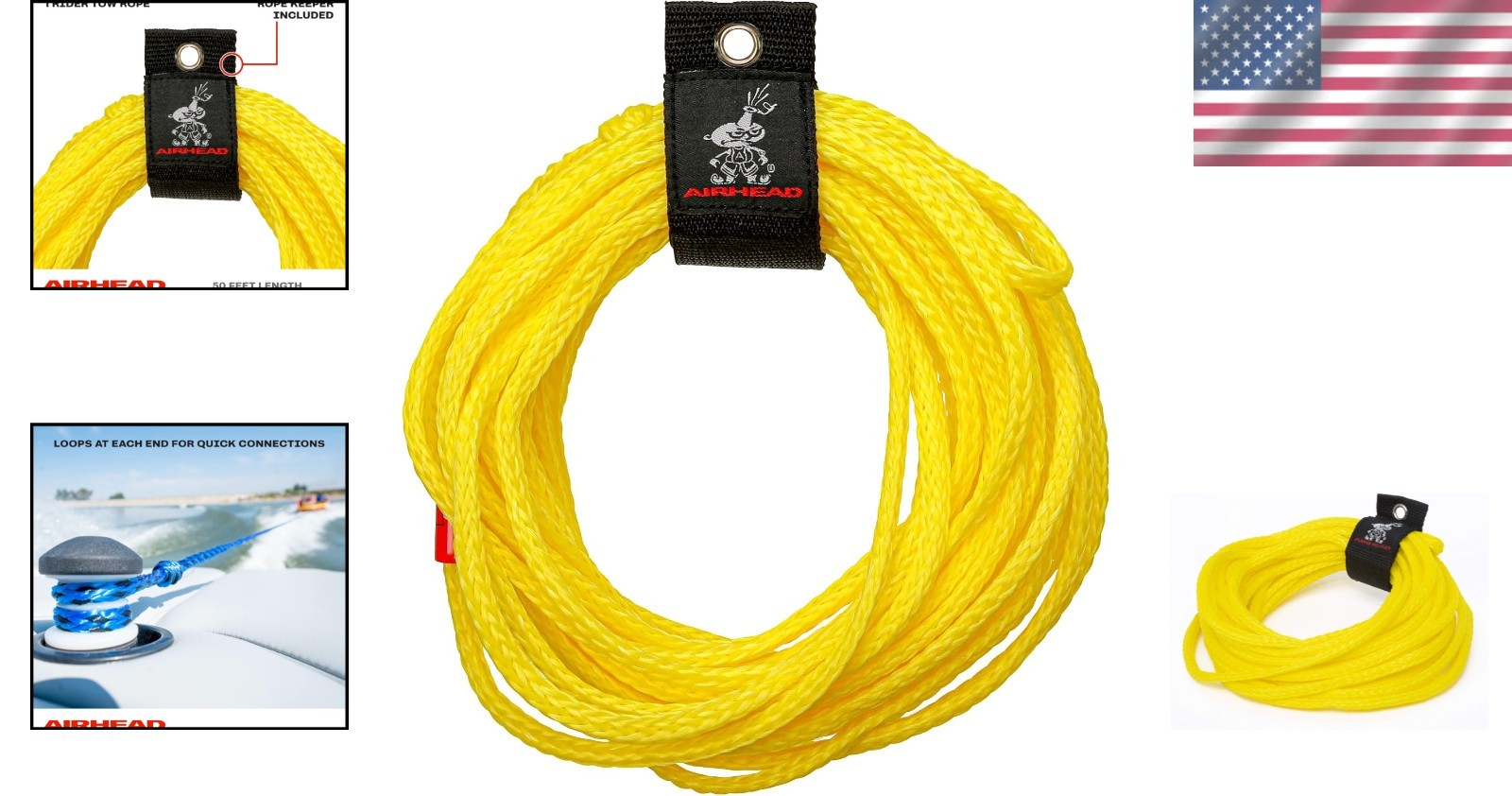 1-6 Person Heavy Duty Tow Rope for Tubing – UV Resistant & 6,000 lb Strength