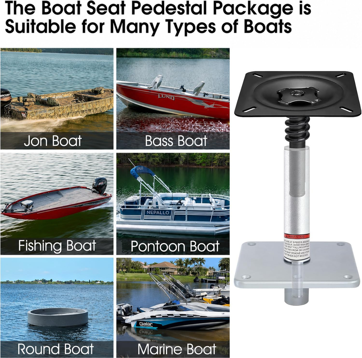 Boat Seat Pedestal Base Mount Kit 3/4″ Boat Seat Mount Pin Pedestal Kit | Includ