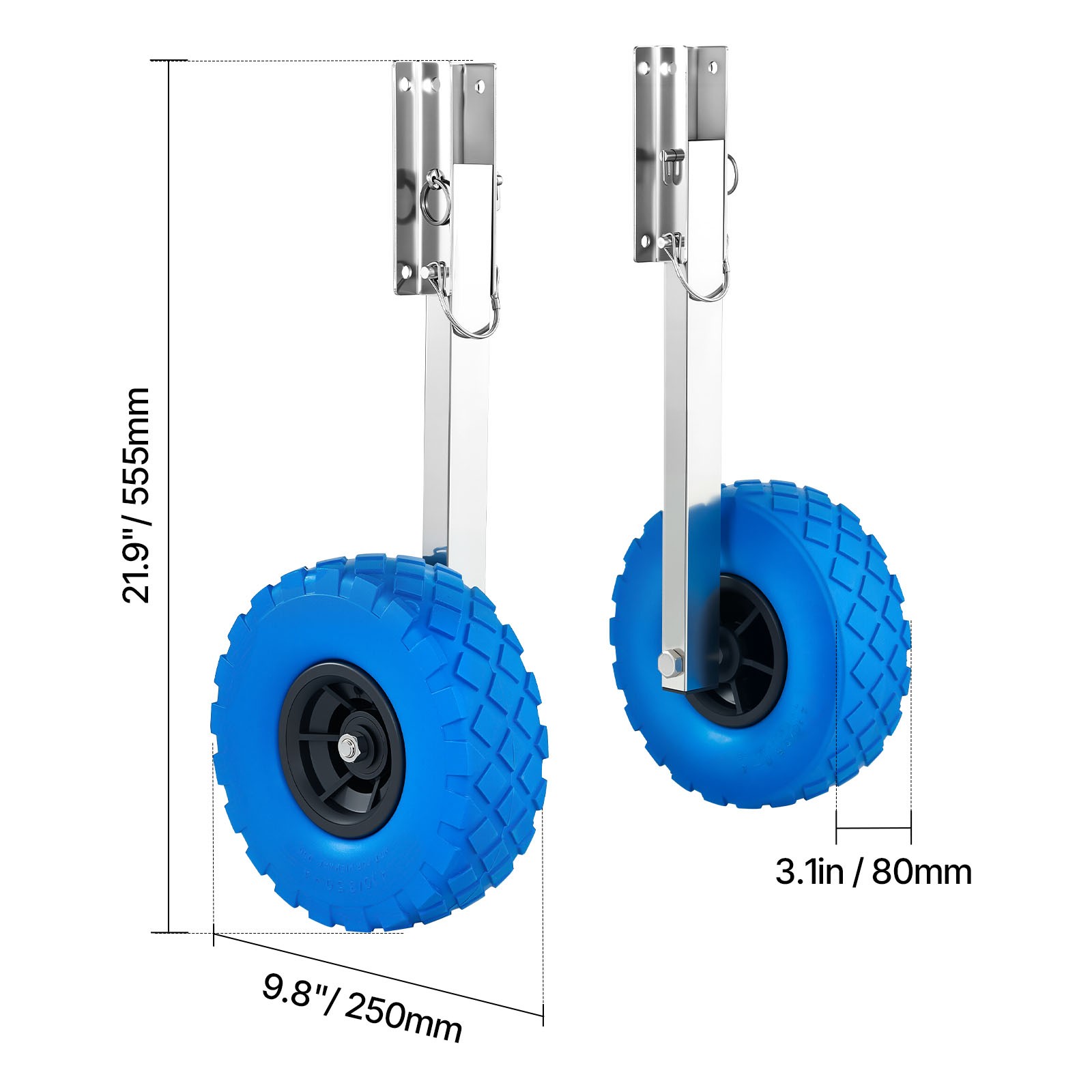 Uimoso 300 lbs Boat Launch Wheels, 10″ Stainless Steel Transom Wheels