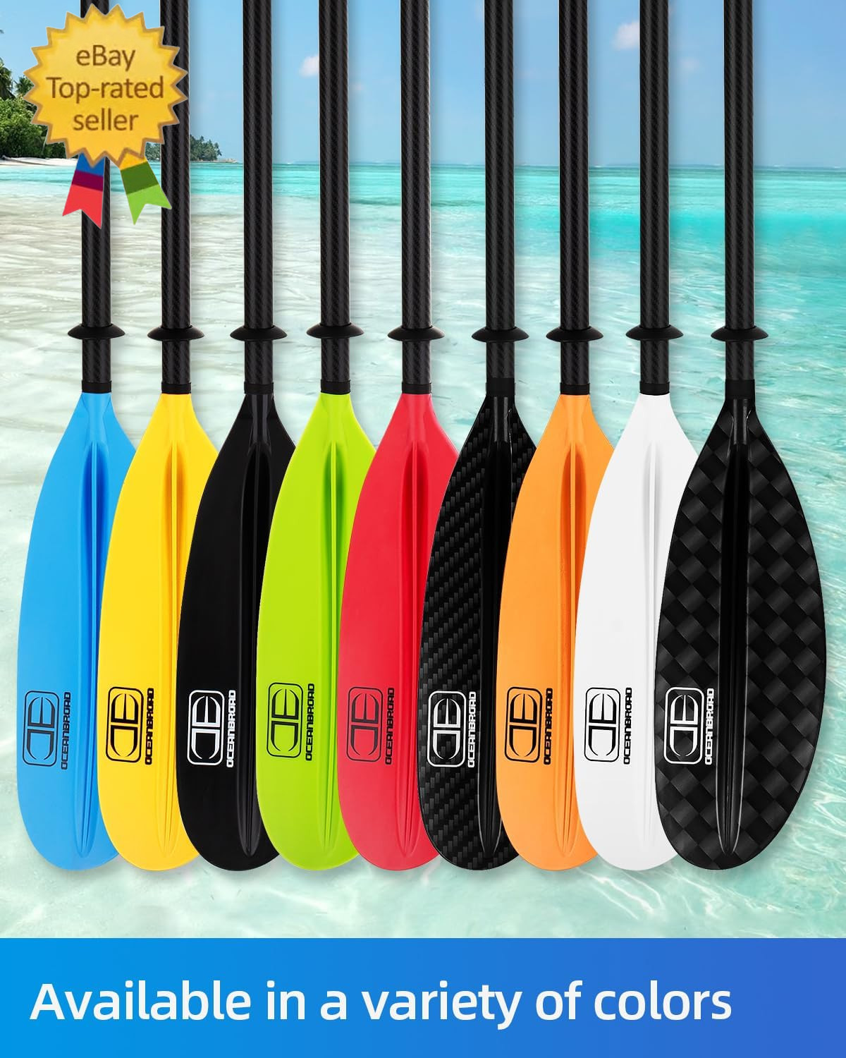 Adjustable Carbon Fiber Kayak Paddle 86In/220Cm to 94In/240Cm Kayaking Oar