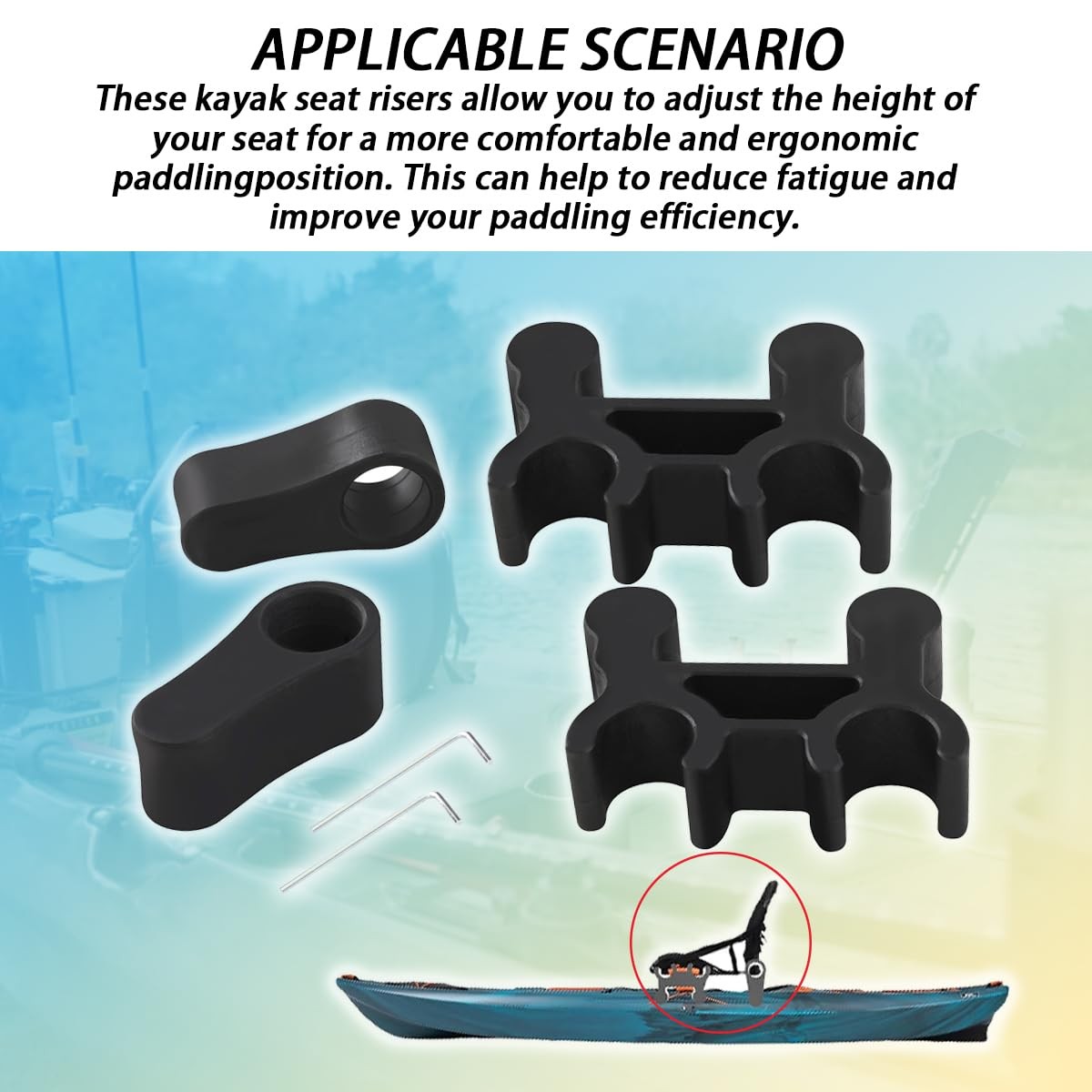 Kayak Seat Risers Compatible with Yukon and Teton Pro Kayaks(Plastic)-Adjusti…
