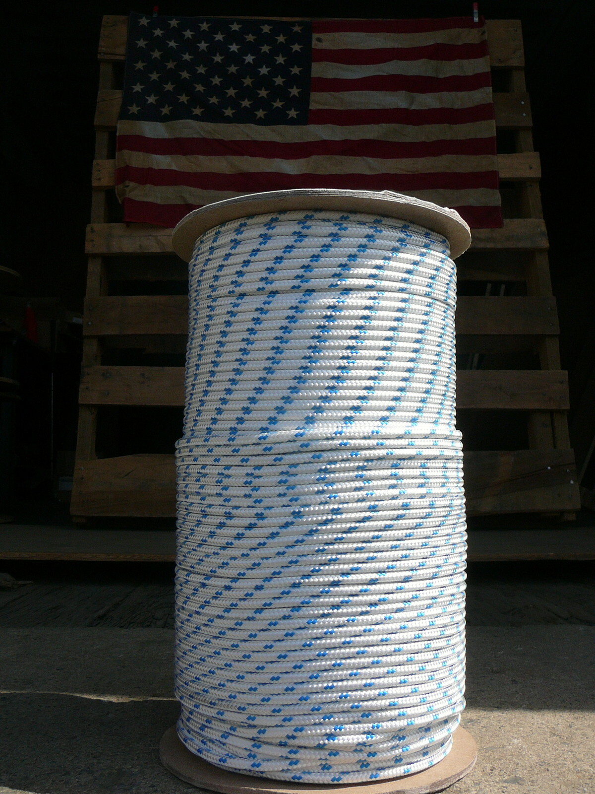 Sailboat Rigging Rope 3/16″ x 50′ White/Blue Double Braided Sheet Halyard Line