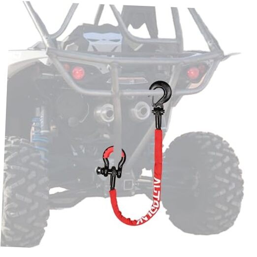 2.5FT UTV ATV Recovery Strap 19400LBS with Winch Hook and D-Ring Shackle, 2ft