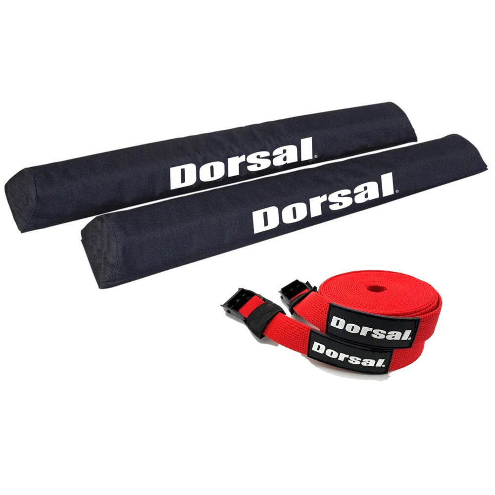 DORSAL Aero Roof Rack Pads with 15 ft Surf Straps – Pack of 4 for Car Surfboard