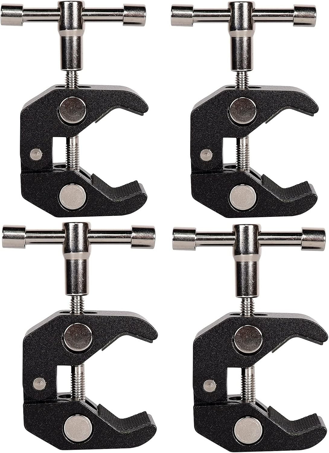 4Pack Super Clamp with 1/4 and 3/8 Thread for Photography,Camera Black