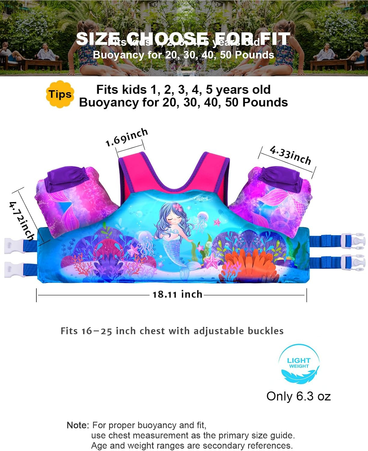 Puddle Float Jumper 20-30-50-60-70 Pounds, Toddler Swim Vest for —- Years Old,