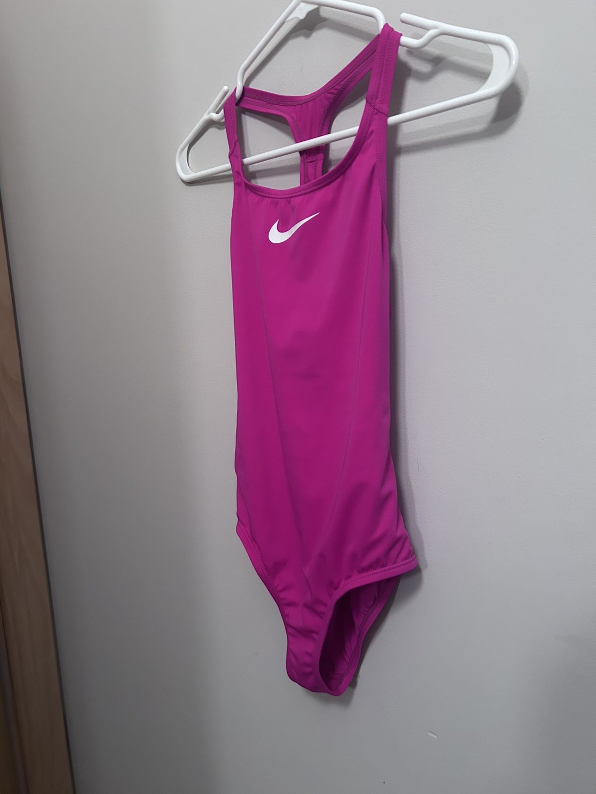 Nike Swim Girls’ Essential Racerback One Piece Pink Prime, Size 12-13 Years Old
