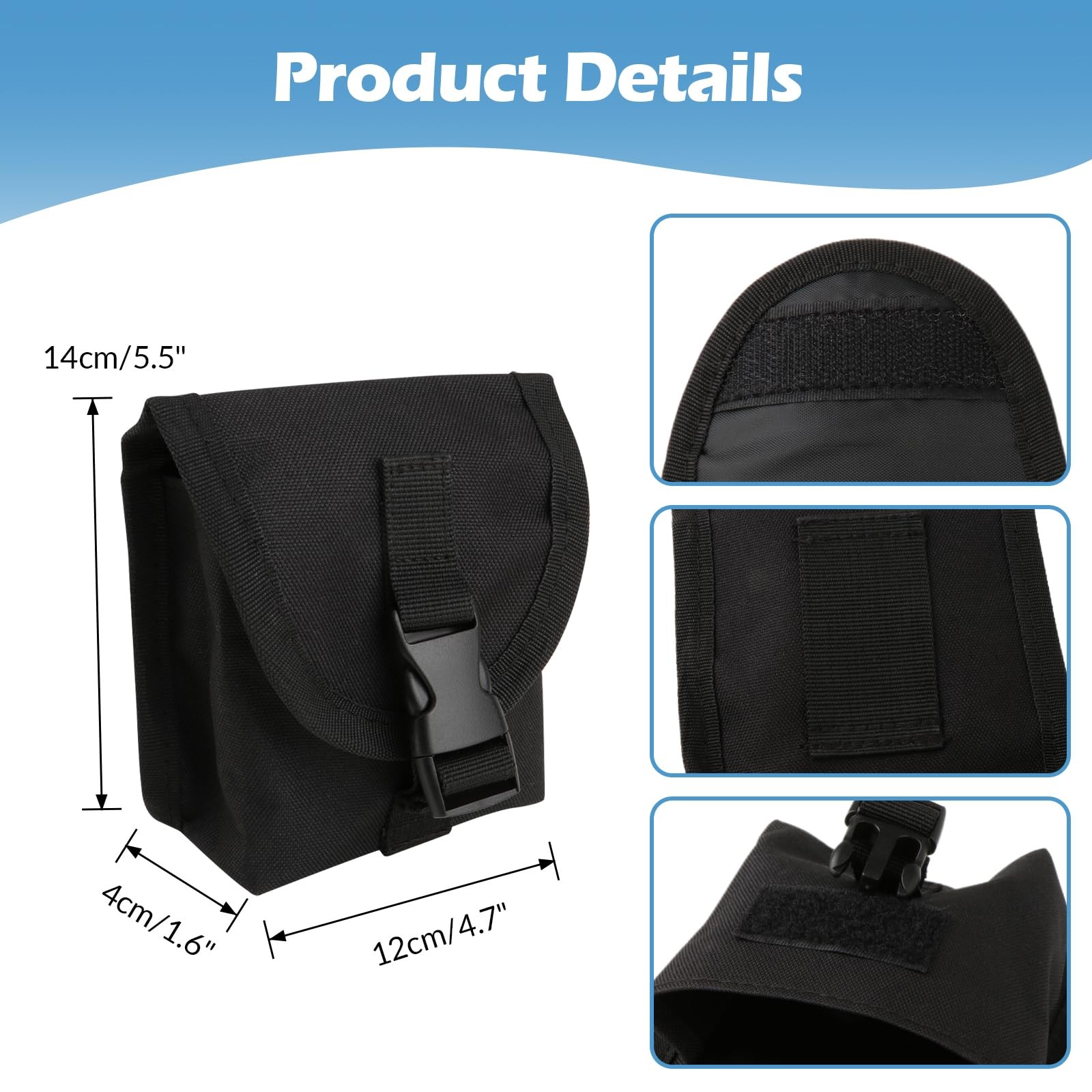 4 Pieces Nylon Diver Weight Belt Bag with Quick Release Buckle for Scuba